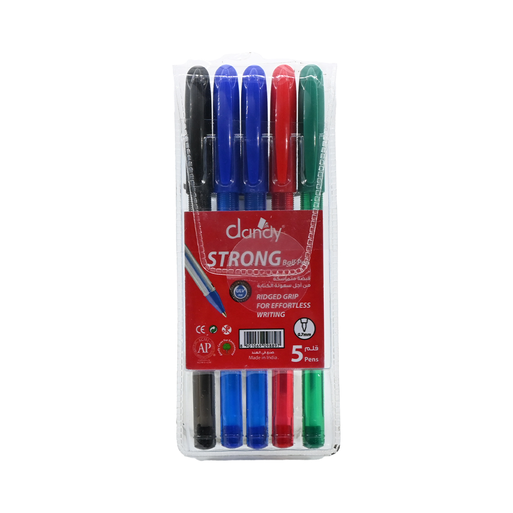 طقم اقلام ملونة داندي 5 لون 0.7 DANDY STRONG