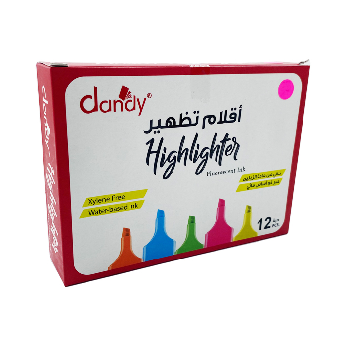 قلم تظهير وردي DANDY 7002 P