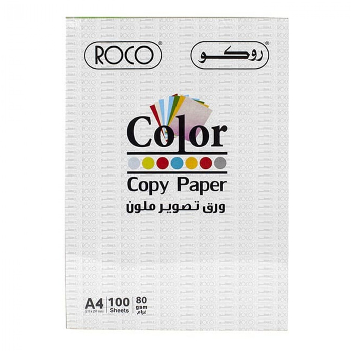 ورق ملون متعدد الاوان 80 جرام روكو100 ورقة RQ-C801A4AST