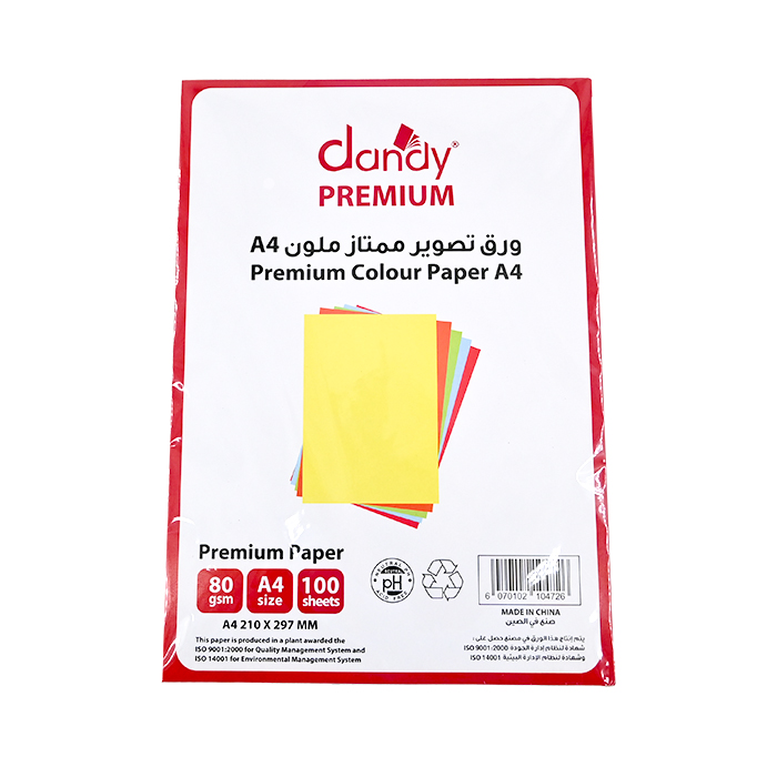 ورق متعدد الالوان داندي شد 100 DANDY 100-5-3 A4