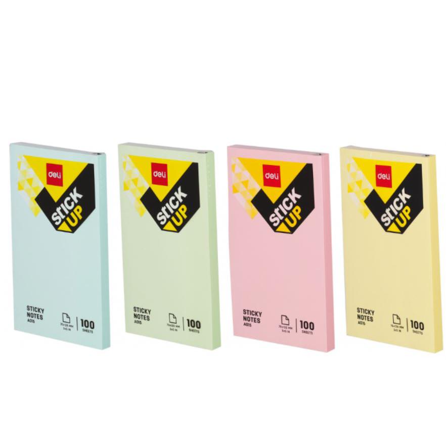 ورق ملاحظات ملون لاصق 3*4 DELI A01402
