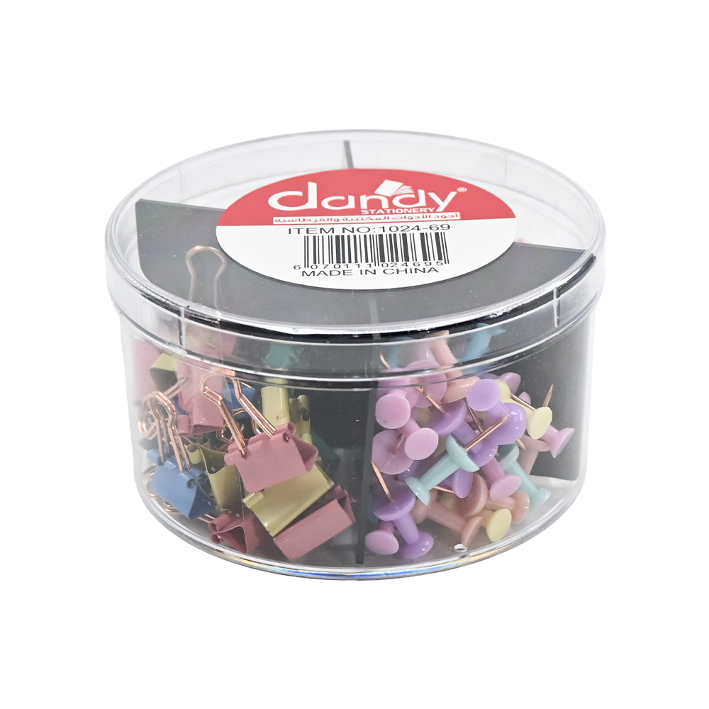 علبة مشابك متنوعة 4 اشكال DANDY 1024-69