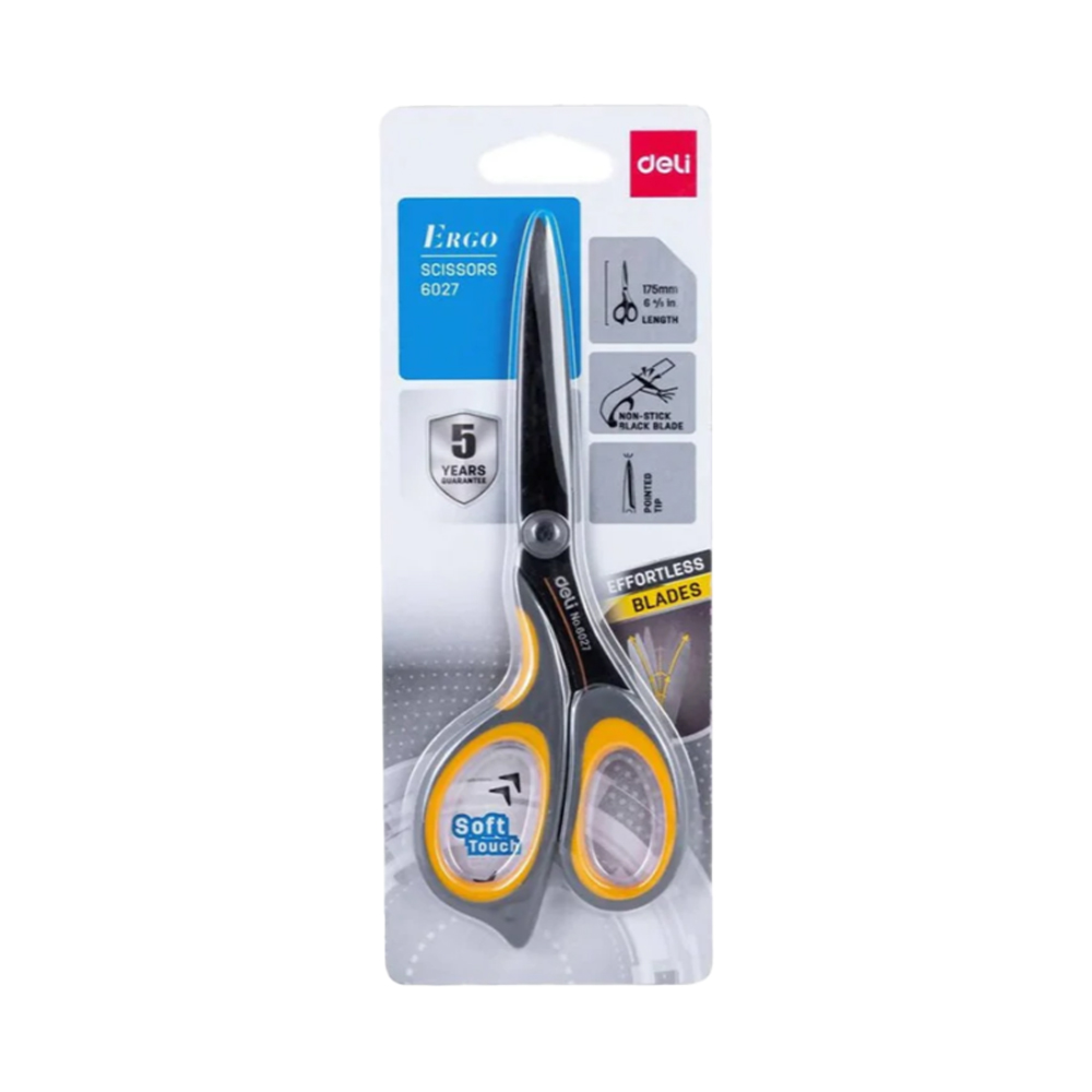 مقص مكتب 17*5 سم اصفر + اسود E6027